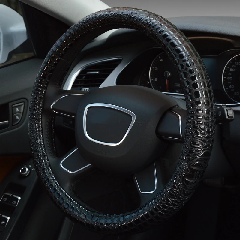 Car-styling Steering Wheel Cover auto accessories 38CM Alligator Leather for VW golf 4 5 6 hyundai BMW Honda RAV-4 Ford Focus 2
Car-styling Steering Wheel Cover auto accessories 38CM Alligator Leather for VW golf 4 5 6 hyundai BMW Honda RAV-4 Ford Focus 2