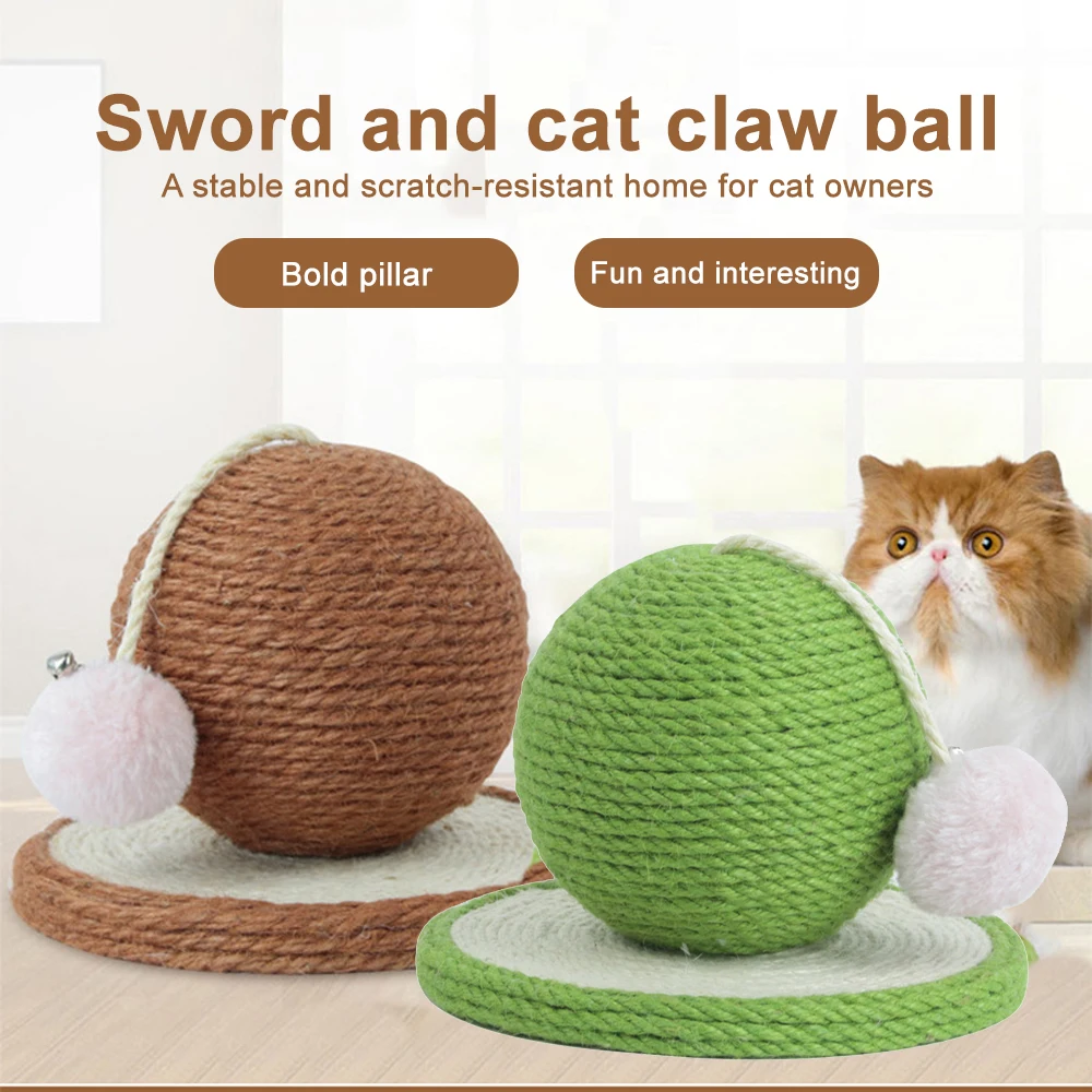 

Cat Scratching Ball Toy Cat Scratching Board with Funny Cat Ball Kitten Sisal Rope Ball Board Claw Grinder Scratcher Pet Tool