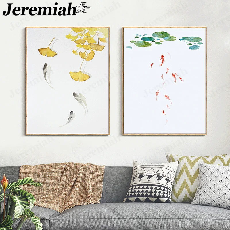 Modern Ink Painting Canvas Poster Chinese Style Lotus Carp Pond Painting Wall Art Living Room Home Accessories
Modern Ink Painting Canvas Poster Chinese Style Lotus Carp Pond Painting Wall Art Living Room Home Accessories