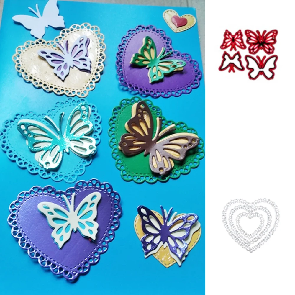 Butterfly Lace Hearts Set Metal Cutting Dies Stencil Template For DIY Scrapbooking Emboss Paper Card Album Making Craft Dies Cut
Butterfly Lace Hearts Set Metal Cutting Dies Stencil Template For DIY Scrapbooking Emboss Paper Card Album Making Craft Dies Cut