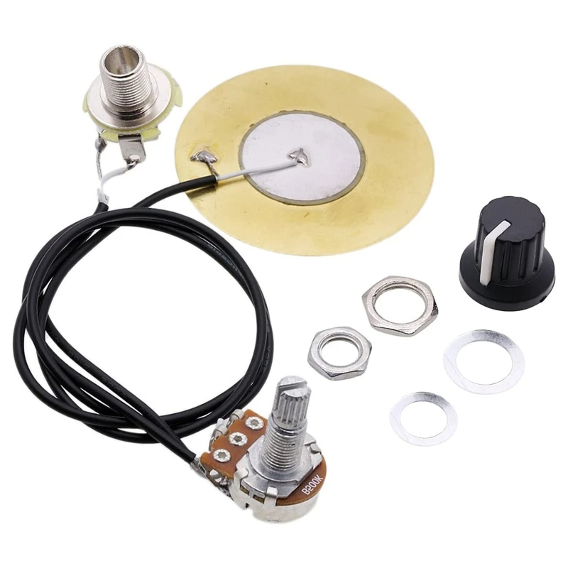 50mm Guitar Pickup Piezo Transducer Prewired Amplifier with 6.35mm Output Jack for Acoustic Guitar Ukulele Cigar Box
50mm Guitar Pickup Piezo Transducer Prewired Amplifier with 6.35mm Output Jack for Acoustic Guitar Ukulele Cigar Box