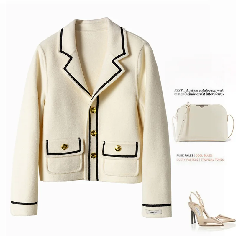Wool Double-sided Suit Short Jacket Female Cashmere Korean Fashion All-match 2021 Autumn And Winter New Women's Clothing
Wool Double-sided Suit Short Jacket Female Cashmere Korean Fashion All-match 2021 Autumn And Winter New Women's Clothing