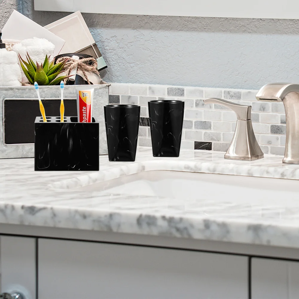 1 Set 5Pcs Bathroom Supplies Soap Holder Mouthwash Cups Travel Bottle (Black) 
1 Set 5Pcs Bathroom Supplies Soap Holder Mouthwash Cups Travel Bottle (Black)