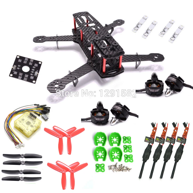 Мини 250 мм ZMR250 набор карбоновых Рам CC3D EVO 2204 2300KV 12A Blheli 5030 опора для