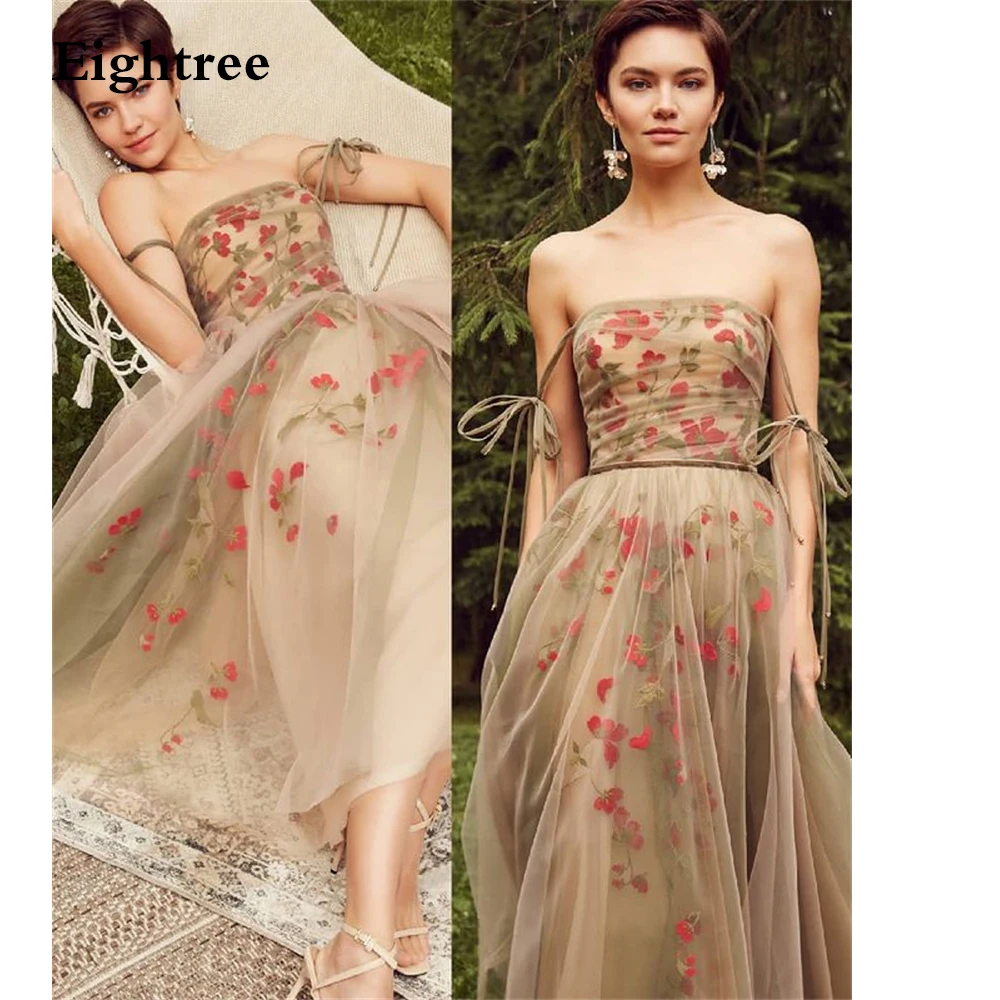 Eightree Red Flower Spaghetti Tulle Short Evening Dress A-line Sleeveless Tea-length Pleated Women Night Celebrity Gown
Eightree Red Flower Spaghetti Tulle Short Evening Dress A-line Sleeveless Tea-length Pleated Women Night Celebrity Gown