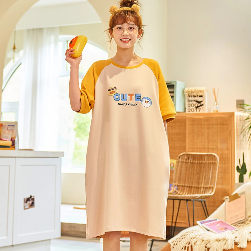Nightgowns Women Nightdress Cute Girls Sleepshirts Short sleeve Loose Homewear Korean Style Casual Trendy Summer Sexy Sleepwear
Nightgowns Women Nightdress Cute Girls Sleepshirts Short sleeve Loose Homewear Korean Style Casual Trendy Summer Sexy Sleepwear