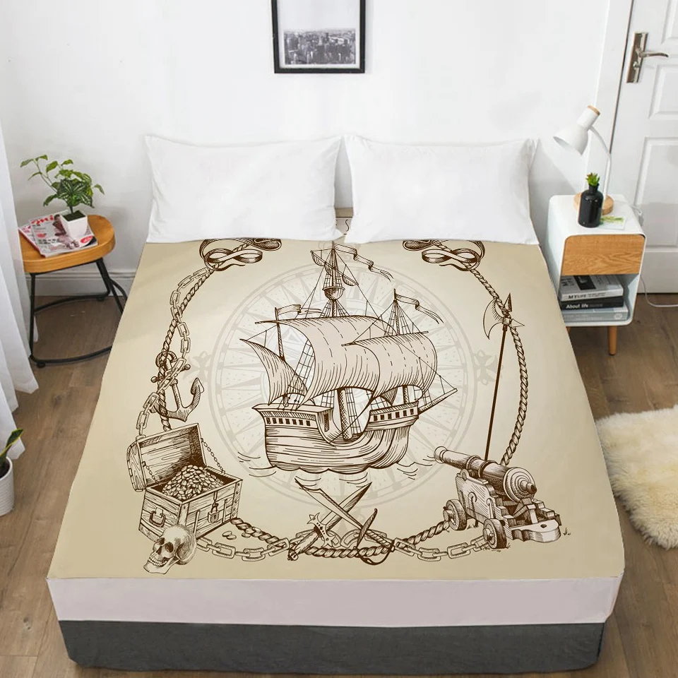 1pc 3D Fitted Sheet With Elastic Bed Sheet 135/150/180/200/160x200 Mattress Cover Double Queen King Home textile Retro map
1pc 3D Fitted Sheet With Elastic Bed Sheet 135/150/180/200/160x200 Mattress Cover Double Queen King Home textile Retro map