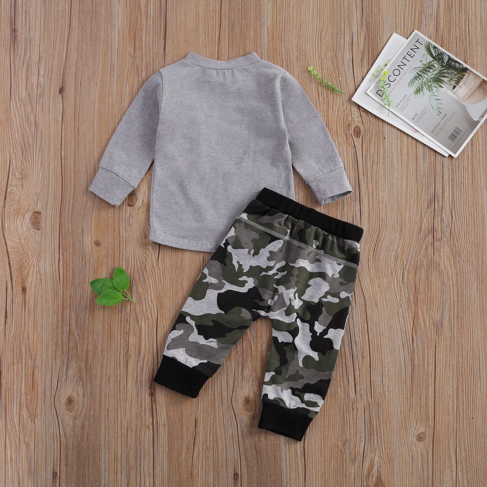 2020 New Fall Autumn 0-24M Toddler Baby Boy 2Pcs Set Pocket Long Sleeve Gray Top+Camouflage Print Pants Pockets Infant Outfit 
2020 New Fall Autumn 0-24M Toddler Baby Boy 2Pcs Set Pocket Long Sleeve Gray Top+Camouflage Print Pants Pockets Infant Outfit