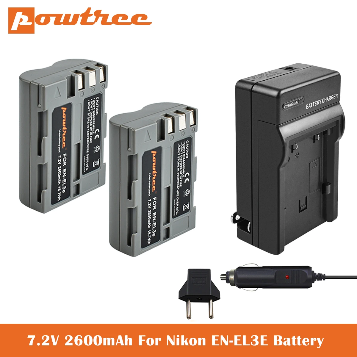 High Capacity EN-EL3e Replacement Batteries+Dual Charger for Nikon EN-EL3e D50, D70, D70s, D80, D90, D100, D200, D300, D300S L50
High Capacity EN-EL3e Replacement Batteries+Dual Charger for Nikon EN-EL3e D50, D70, D70s, D80, D90, D100, D200, D300, D300S L50