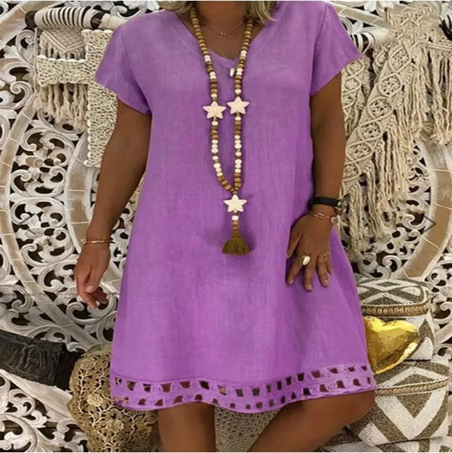 2022 hot style in Europe and the Bohemian beach sexy v-neck hollow-out couture dress with short sleeves
2022 hot style in Europe and the Bohemian beach sexy v-neck hollow-out couture dress with short sleeves