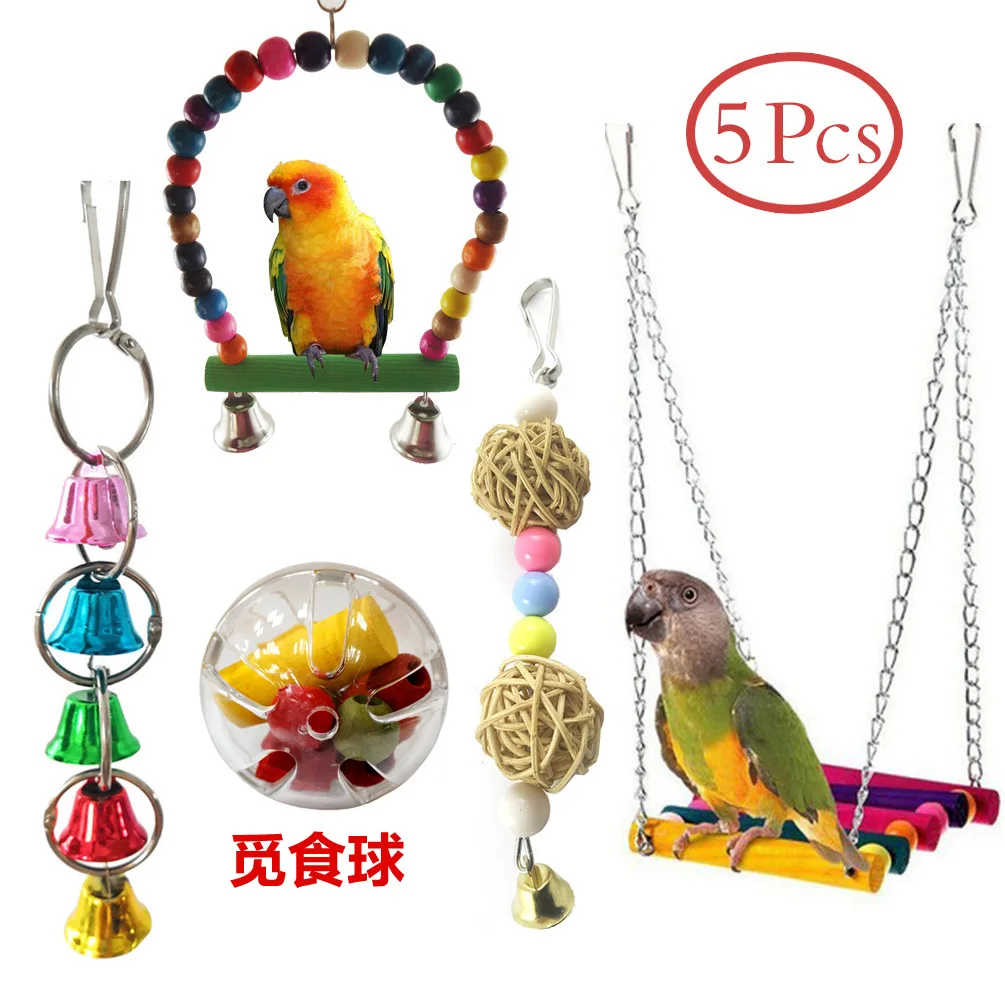 Parrot bite toys toy bird parrot toys Swing Bell string rattan ball bite string foraging ball 5Set
Parrot bite toys toy bird parrot toys Swing Bell string rattan ball bite string foraging ball 5Set