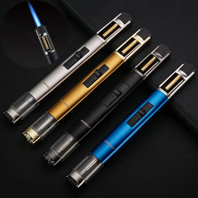 Metal Lighters Windproof Gas Lighter Torch Jet Igniter long Spray Gun Portable Butane Lighter Kitchen Outdoor Visible Gas Window
Metal Lighters Windproof Gas Lighter Torch Jet Igniter long Spray Gun Portable Butane Lighter Kitchen Outdoor Visible Gas Window