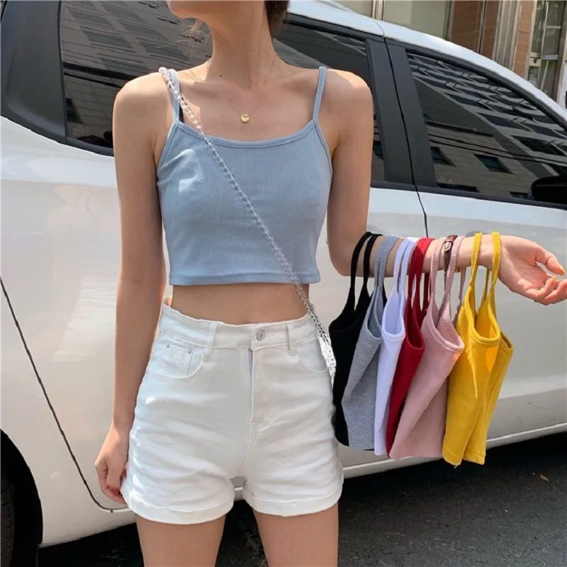 Summer Slim Ladies Short Top Sexy Sleeveless U Croptops Women Tank Tops Office Lady Vest For Female Fashion Solid Color Top
Summer Slim Ladies Short Top Sexy Sleeveless U Croptops Women Tank Tops Office Lady Vest For Female Fashion Solid Color Top