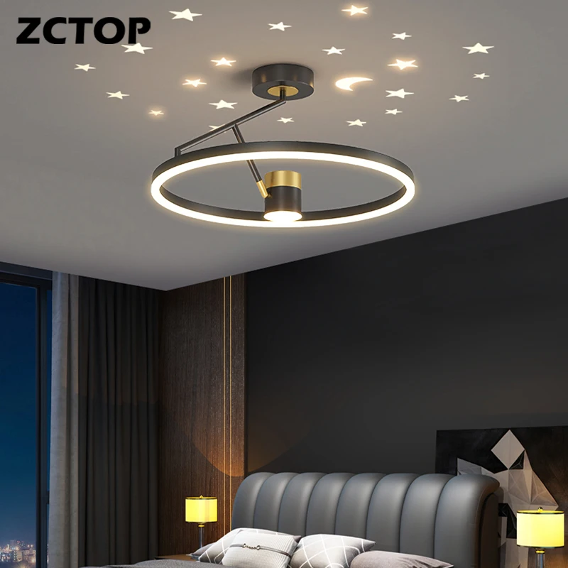 

LED Ceiling Lamp For Living Room Bedroom Study Room Home Deco AC85-265V Modern Chandeliers Ceiling Light Lustre Black 110V 220V