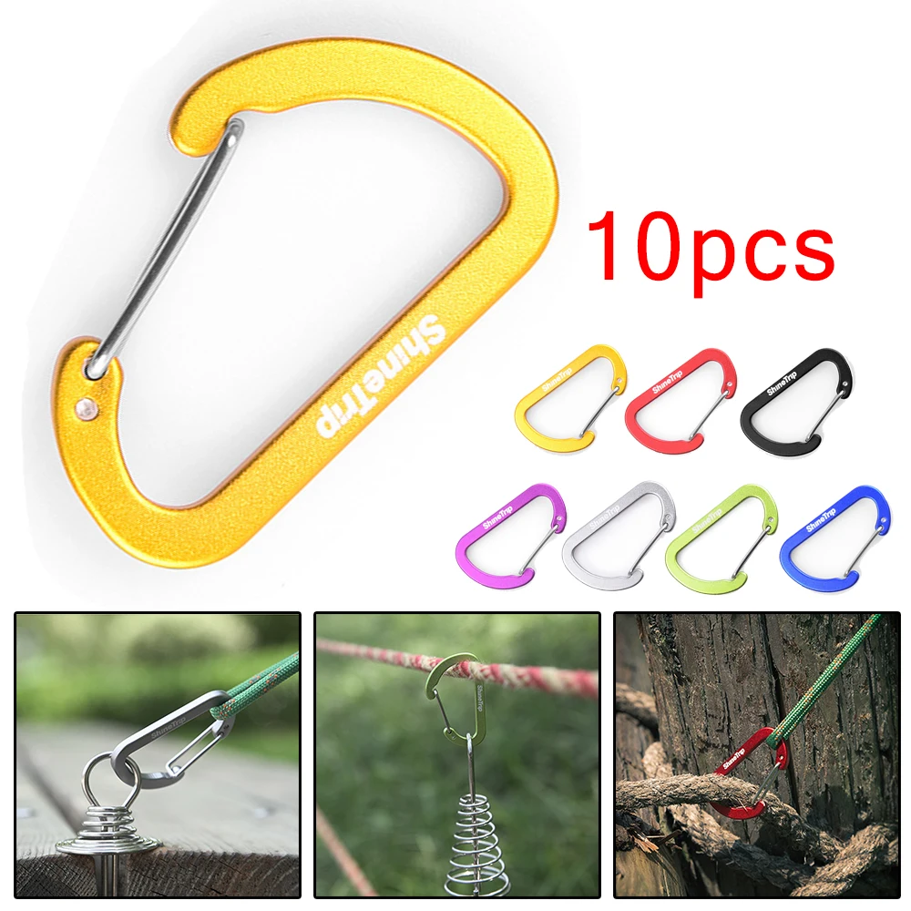 10Pcs Set D Shape Carabiner Clip Clasp Spring Hook Keyring Outdoor Climbing Aluminum Alloy Buckle Is Strong Firm
10Pcs Set D Shape Carabiner Clip Clasp Spring Hook Keyring Outdoor Climbing Aluminum Alloy Buckle Is Strong Firm