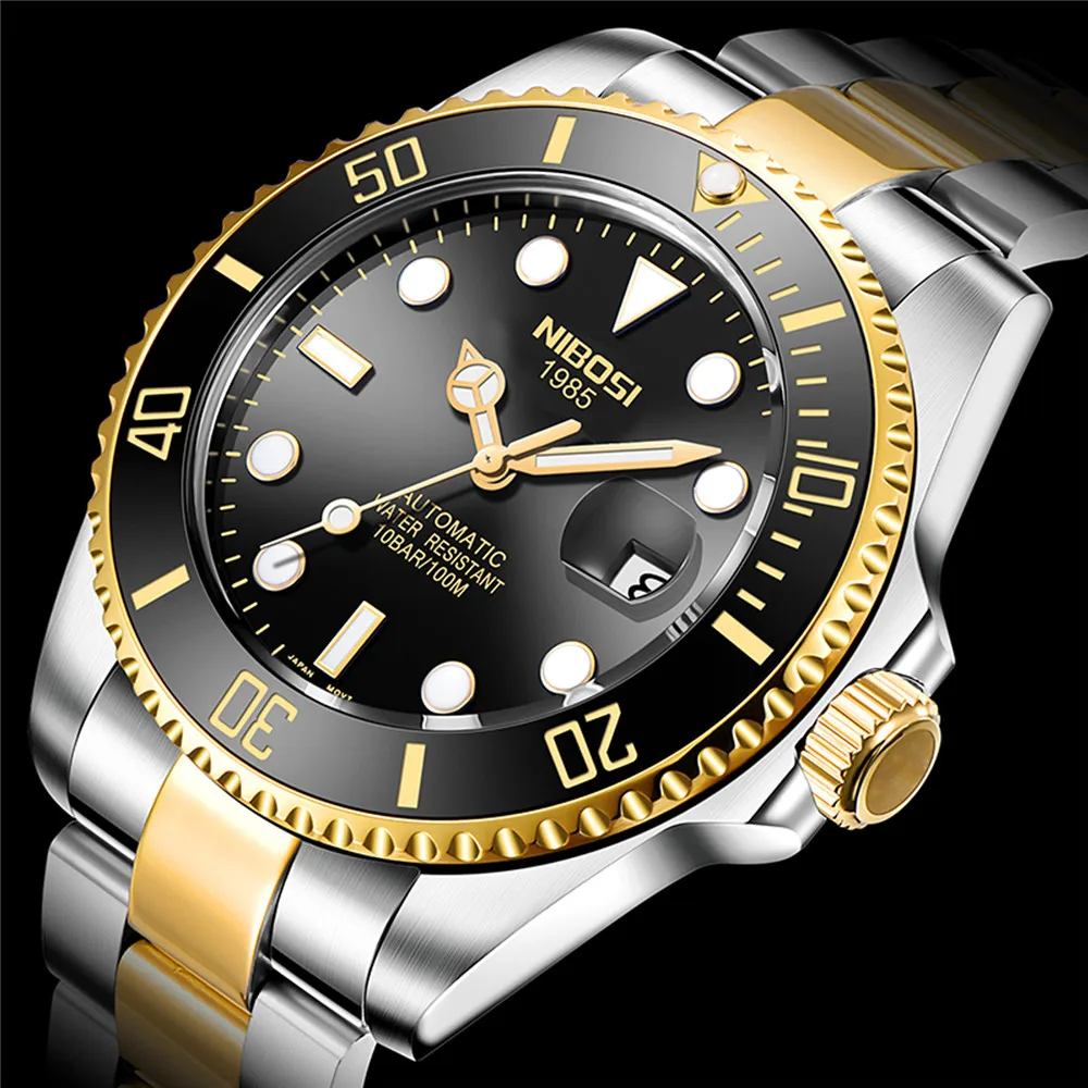 NIBOSI Mechanical Watch Men 100M Waterproof Luminous Luxury Watches Stainless Steel Automatic Sport Wristwatch Relogio Masculino
NIBOSI Mechanical Watch Men 100M Waterproof Luminous Luxury Watches Stainless Steel Automatic Sport Wristwatch Relogio Masculino