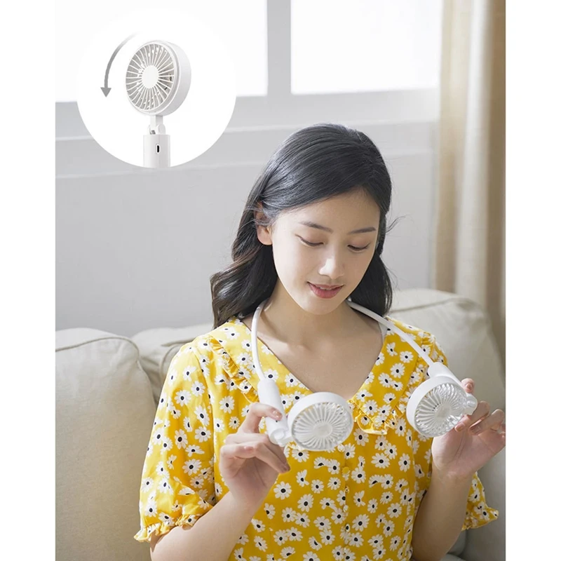 Portable Fan Hands Free Neck Band Hands-Free Hanging USB Rechargeable Dual Fan Mini Air Conditioner Fan for Room,White
Portable Fan Hands Free Neck Band Hands-Free Hanging USB Rechargeable Dual Fan Mini Air Conditioner Fan for Room,White