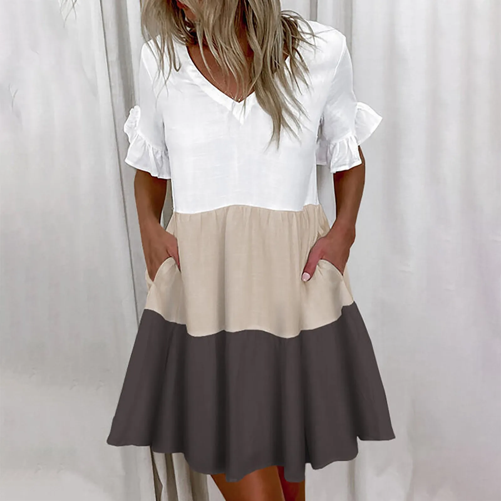 New Summer Dresses For Women 2022 Daily Tie-dyed Color Block Loose V Neck Short Sleeve Dress Beach Sundress Mini Dress Vestidos
New Summer Dresses For Women 2022 Daily Tie-dyed Color Block Loose V Neck Short Sleeve Dress Beach Sundress Mini Dress Vestidos