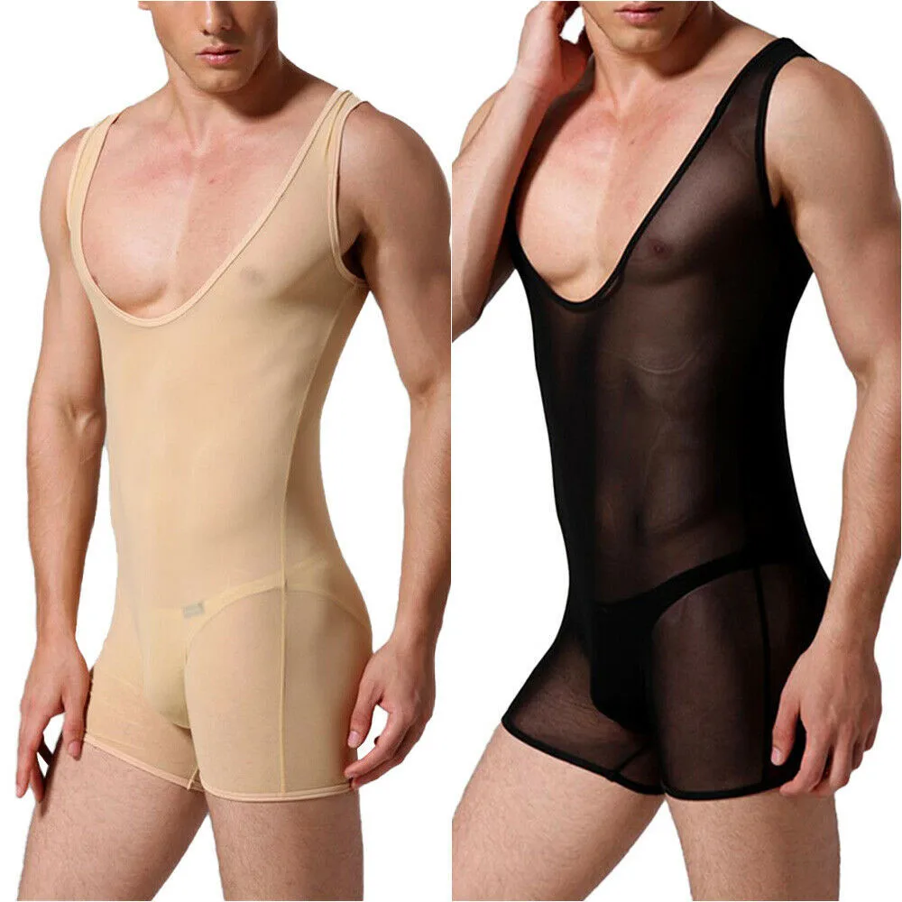 Men Sexy Boxer Jumpsuit Underwear Thin Mesh See Through Sleeveless Bodysuit One Piece Boxer Shorts Leotard Wrestling Singlet
Men Sexy Boxer Jumpsuit Underwear Thin Mesh See Through Sleeveless Bodysuit One Piece Boxer Shorts Leotard Wrestling Singlet