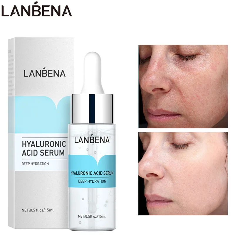 

LANBENA Hyaluronic Acid Moisturizing Face Serum Shrink Pore Improve Fine Lines Brighten Whitening Moisturizing Face Essence Care