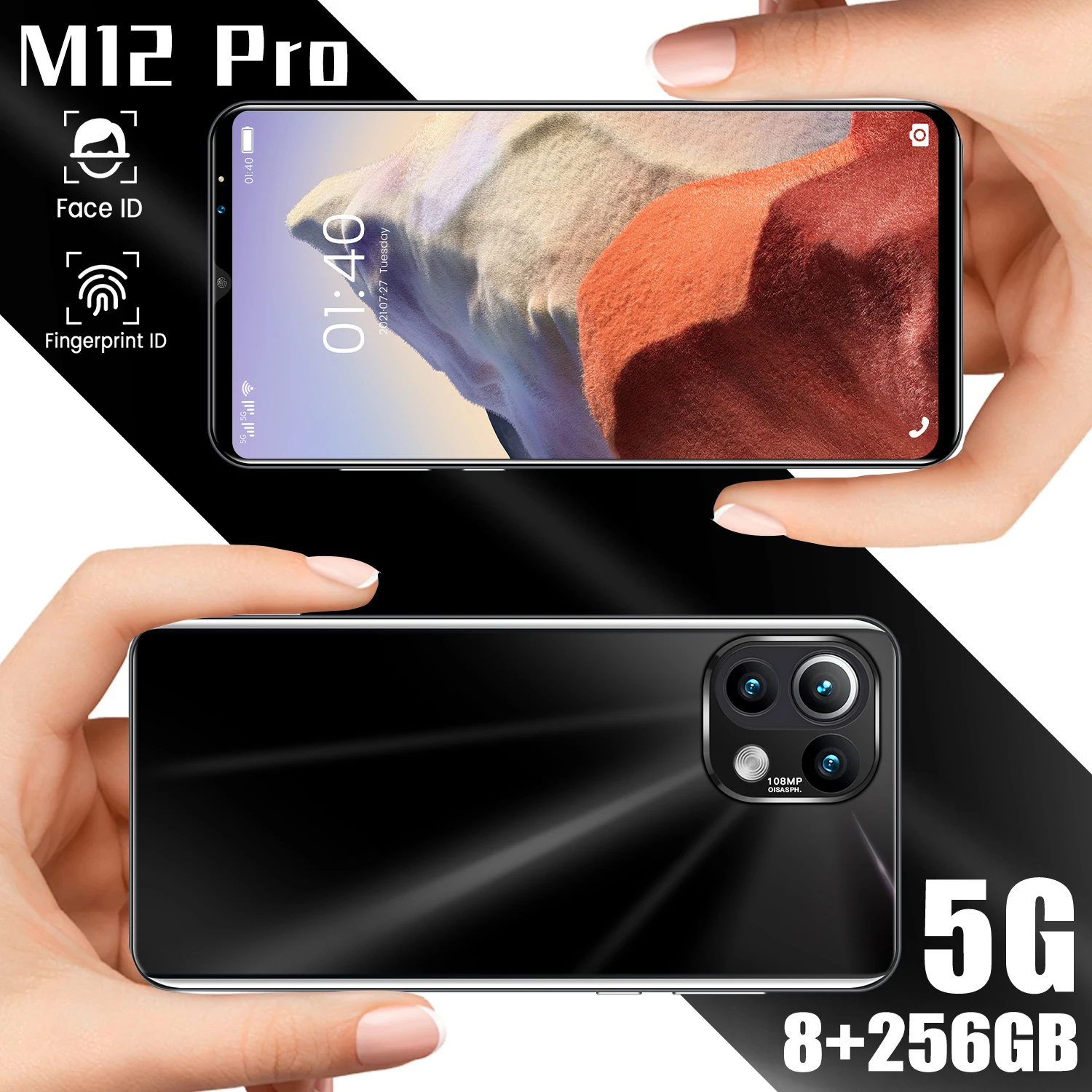 M12 Pro Newest Celular Smartphone Android10 8+256GB Dual SIM Mobile Phone 6000mAh 32+64MP HD Camera 4G 5G Cellphone Network
M12 Pro Newest Celular Smartphone Android10 8+256GB Dual SIM Mobile Phone 6000mAh 32+64MP HD Camera 4G 5G Cellphone Network