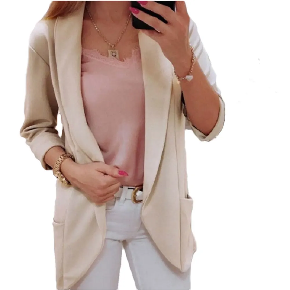 Autumn Winter Women Fashion Casual Suits Long Sleeve Blazer Pure Color V-neck Cardigan Coat Slim Fit Tops
Autumn Winter Women Fashion Casual Suits Long Sleeve Blazer Pure Color V-neck Cardigan Coat Slim Fit Tops