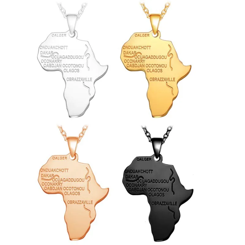 Ожерелье из титановой стали для моделирования Африканской карты