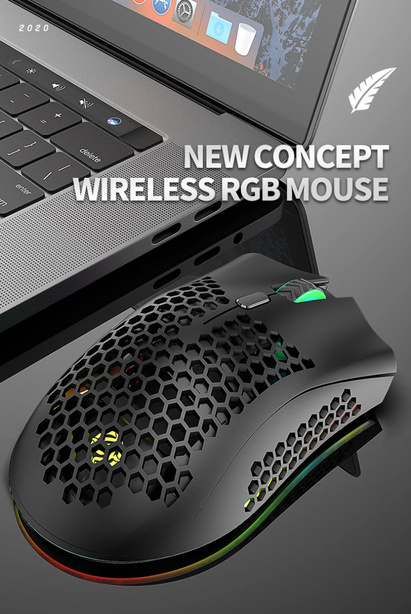 BM600 2.4GHz Wireless Mouse 1600DPI USB Rechargeable Honeycomb RGB Optical Mouse For Laptop PC Hollow Mouse
BM600 2.4GHz Wireless Mouse 1600DPI USB Rechargeable Honeycomb RGB Optical Mouse For Laptop PC Hollow Mouse
