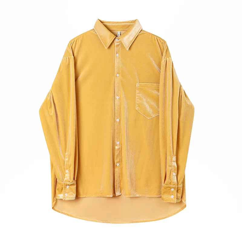 Man Streetwear Vintage Shirt Coat Men's Yellow Gold Velvet Loose Casual Pleated Long Sleeve Shirts Tops Jacket Oversize Male
Man Streetwear Vintage Shirt Coat Men's Yellow Gold Velvet Loose Casual Pleated Long Sleeve Shirts Tops Jacket Oversize Male