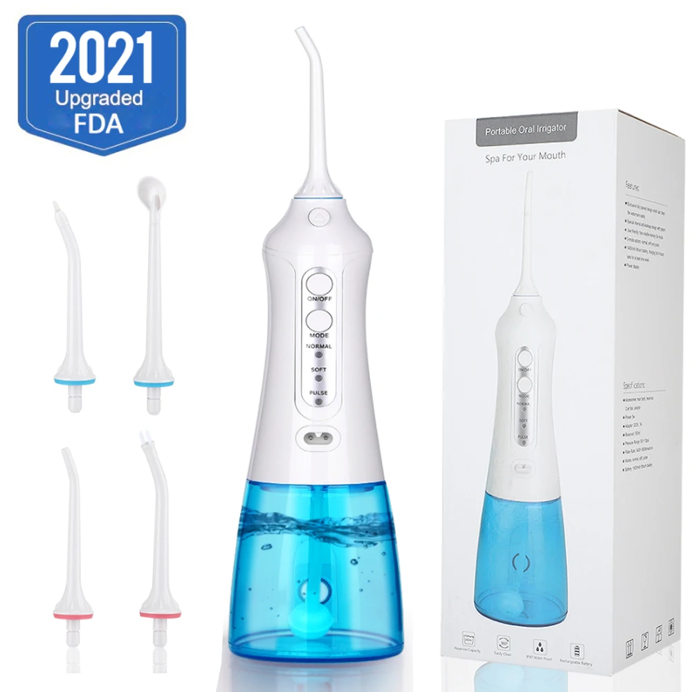 300ML Oral Irrigator Dental Water Flosser teeth whitening USB Rechargeable 5Nozzles Dental floss Water Tank Jet Teeth Cleaner
300ML Oral Irrigator Dental Water Flosser teeth whitening USB Rechargeable 5Nozzles Dental floss Water Tank Jet Teeth Cleaner