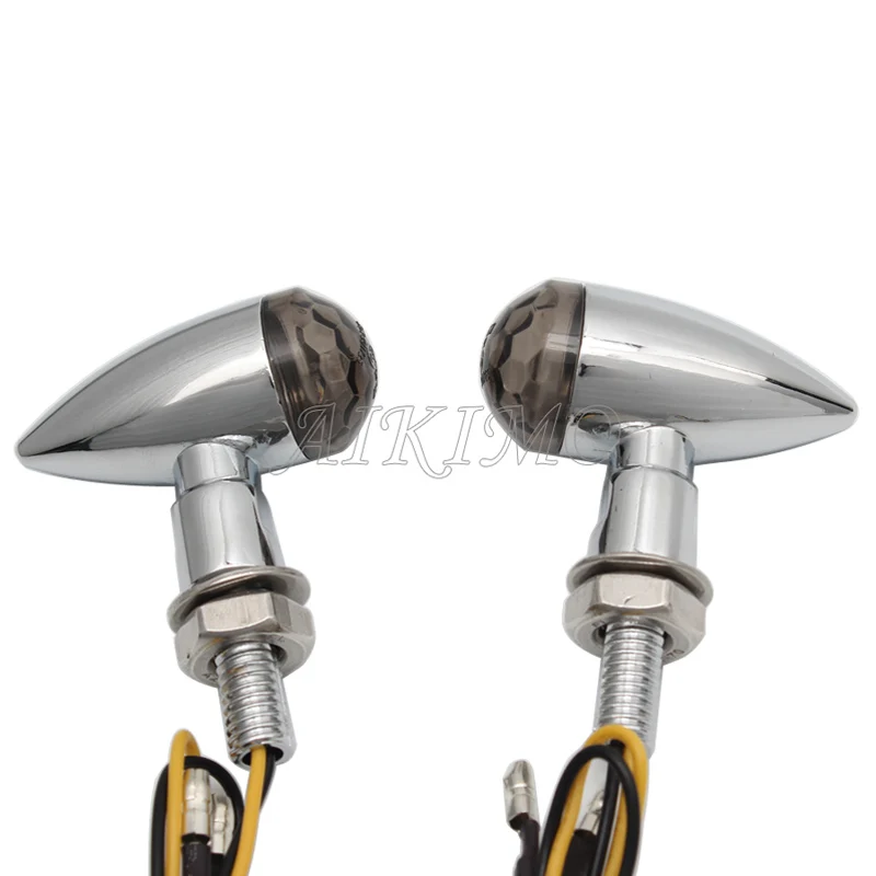 2pcs 10mm Bolt Universal Fit Motorcycle Retro Blinker Turn Signal Indicator Lighting Amber Light 12V LED Chrome Metal+Smoke LENS
2pcs 10mm Bolt Universal Fit Motorcycle Retro Blinker Turn Signal Indicator Lighting Amber Light 12V LED Chrome Metal+Smoke LENS