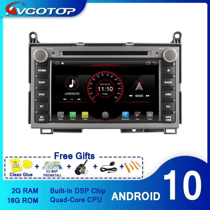 AVGOTOP Android 10 WINCE Bluetooth GPS автомобильный радиоприемник DVD плеер для TOYOTA VENZA 2G 16G
