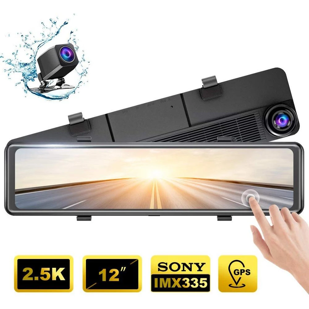 AKASO DL12 Mirror Dash Camera for Cars 12 " Backup Camera Front and Rear Touch Screen Dual Dashboard Camera Night Vision Car DVR
AKASO DL12 Mirror Dash Camera for Cars 12 " Backup Camera Front and Rear Touch Screen Dual Dashboard Camera Night Vision Car DVR