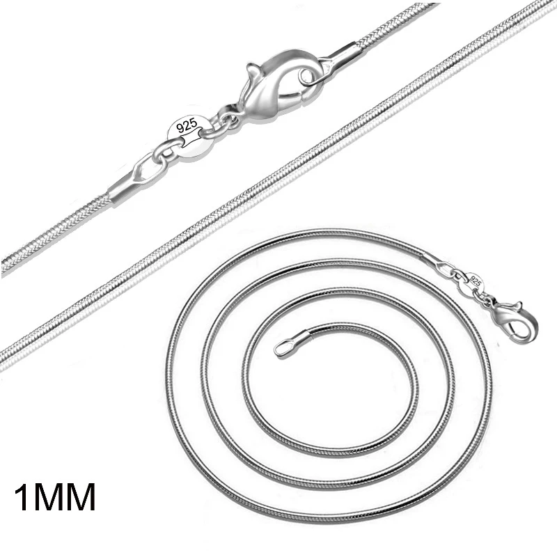 1pcs 1MM 2MM silver plated smooth Snake Chain Necklaces with stamped choker Jewelry Size 16 18 20 22 24 26 28 30 inches
1pcs 1MM 2MM silver plated smooth Snake Chain Necklaces with stamped choker Jewelry Size 16 18 20 22 24 26 28 30 inches