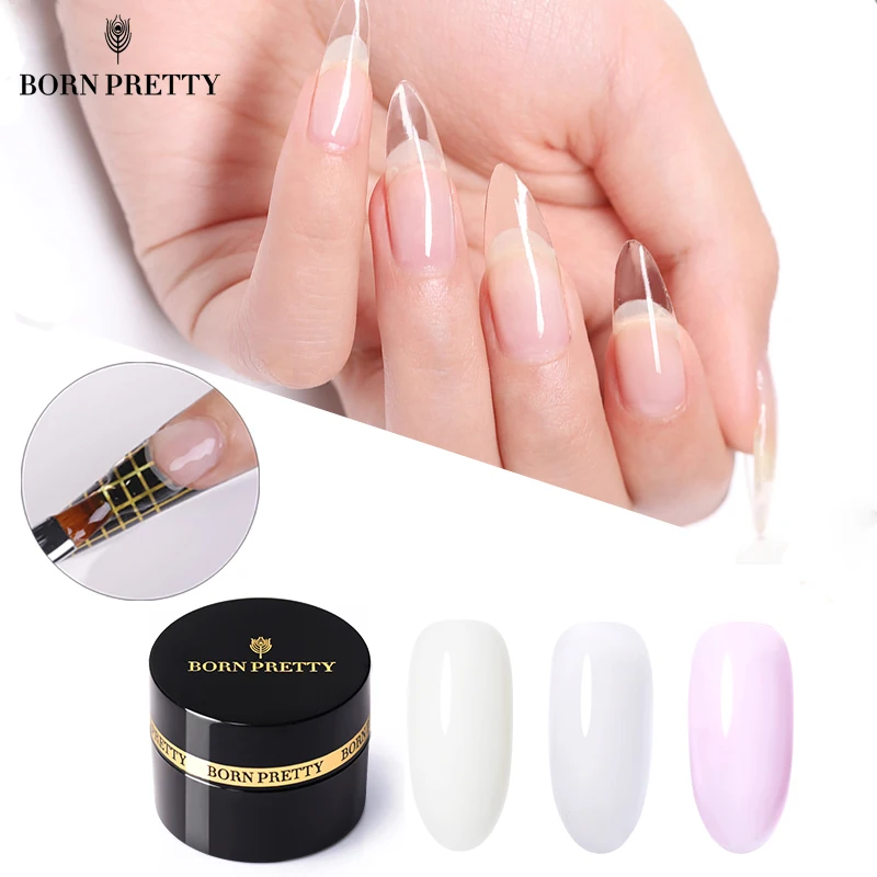 BORN PRETTY розовый удлиняющий гель для ногтей кристально-белый Удлинительный