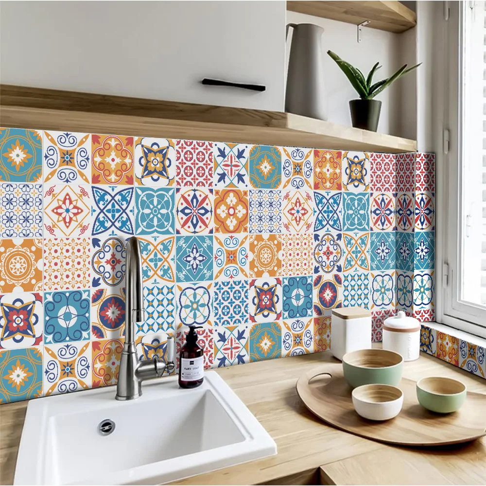 24/pcs Mosaic Mandala Tile Stickers Antique Tile Self-adhesive Retro Home Bathroom Kitchen Decoration Waterproof Wall Stickers
24/pcs Mosaic Mandala Tile Stickers Antique Tile Self-adhesive Retro Home Bathroom Kitchen Decoration Waterproof Wall Stickers