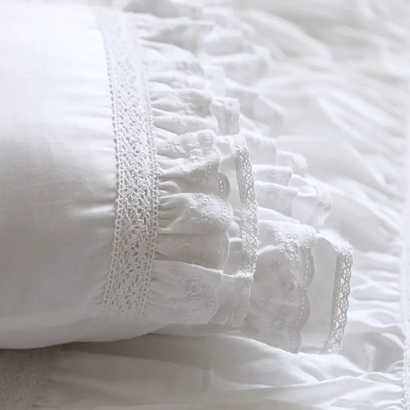 Роскошный белый кружевной квадратный чехол с рюшами свадебное декоративное