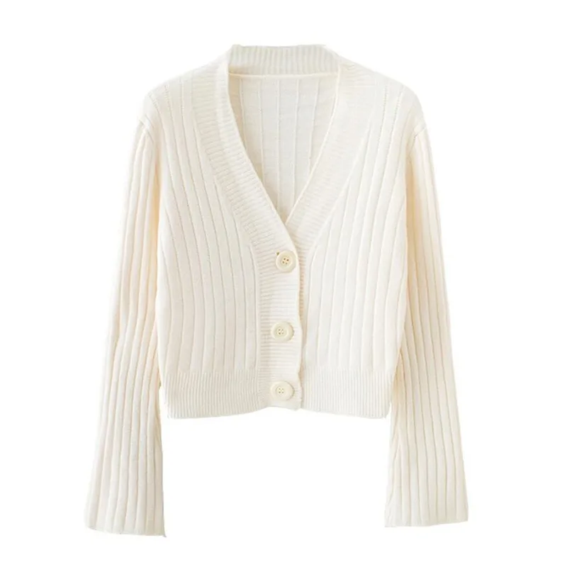 2020 Cardigan Autumn Long Flare Sleeve Short Sweater Women Ribbed Knitted Cotton Tops Black White Ladies Soft Outwear Female
2020 Cardigan Autumn Long Flare Sleeve Short Sweater Women Ribbed Knitted Cotton Tops Black White Ladies Soft Outwear Female