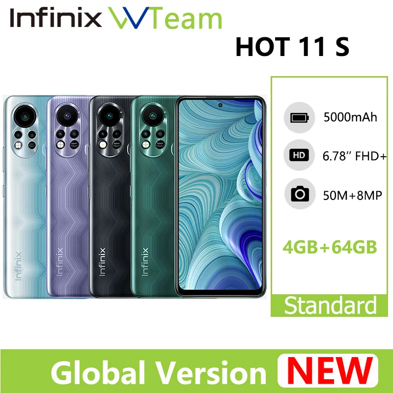 Смартфон глобальная версия Infinix HOT 11S, 4 + 64 ГБ, 6,78 дюйма, FHD, Helio G88, задняя камера 50 МП, аккумулятор 5000 мАч
Смартфон глобальная версия Infinix HOT 11S, 4 + 64 ГБ, 6,78 дюйма, FHD, Helio G88, задняя камера 50 МП, аккумулятор 5000 мАч