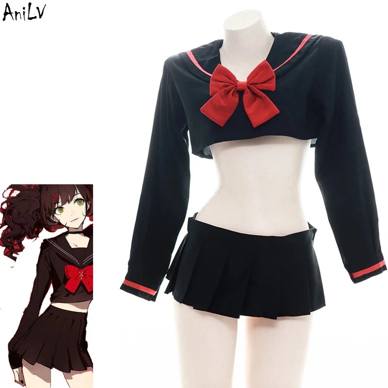 

AniLV Japanese Anime Student Sailor School Uniform Costume Swimwear Pool Party Cosplay