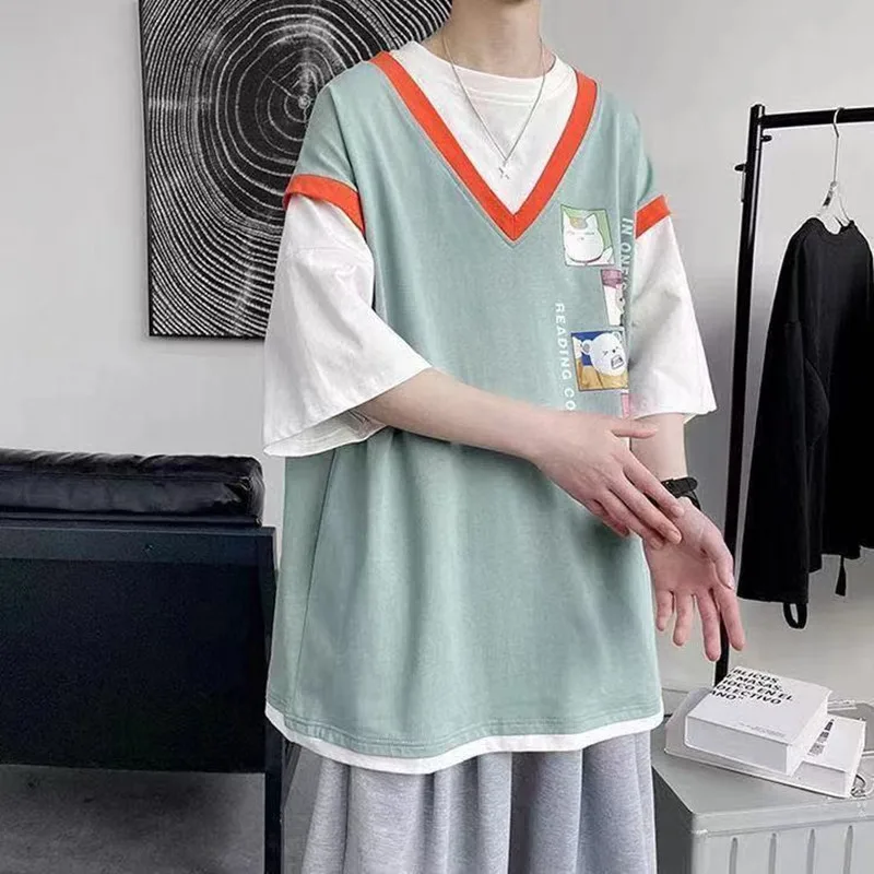 2021 Summer Men's Casual Short Sleeve Tshirt Straight Loose Green/white/violet Color T Shirt Fashion Tops Clothes T-shirt
2021 Summer Men's Casual Short Sleeve Tshirt Straight Loose Green/white/violet Color T Shirt Fashion Tops Clothes T-shirt