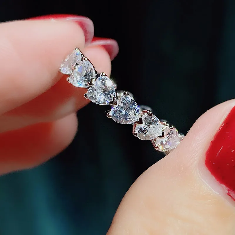 Eternity Heart Lab Diamond cz Ring 925 sterling silver Promise Engagement Wedding band Rings for Women Bridal Party Jewelry
Eternity Heart Lab Diamond cz Ring 925 sterling silver Promise Engagement Wedding band Rings for Women Bridal Party Jewelry
