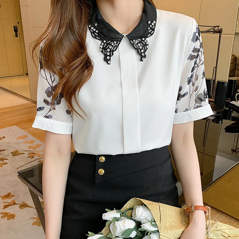 Chikichi 2021 Summer Fashion Short Sleeve Ladies Tops Foreign Style Hot Drill Chiffon Shirt Versatile Print Shirt Women
Chikichi 2021 Summer Fashion Short Sleeve Ladies Tops Foreign Style Hot Drill Chiffon Shirt Versatile Print Shirt Women