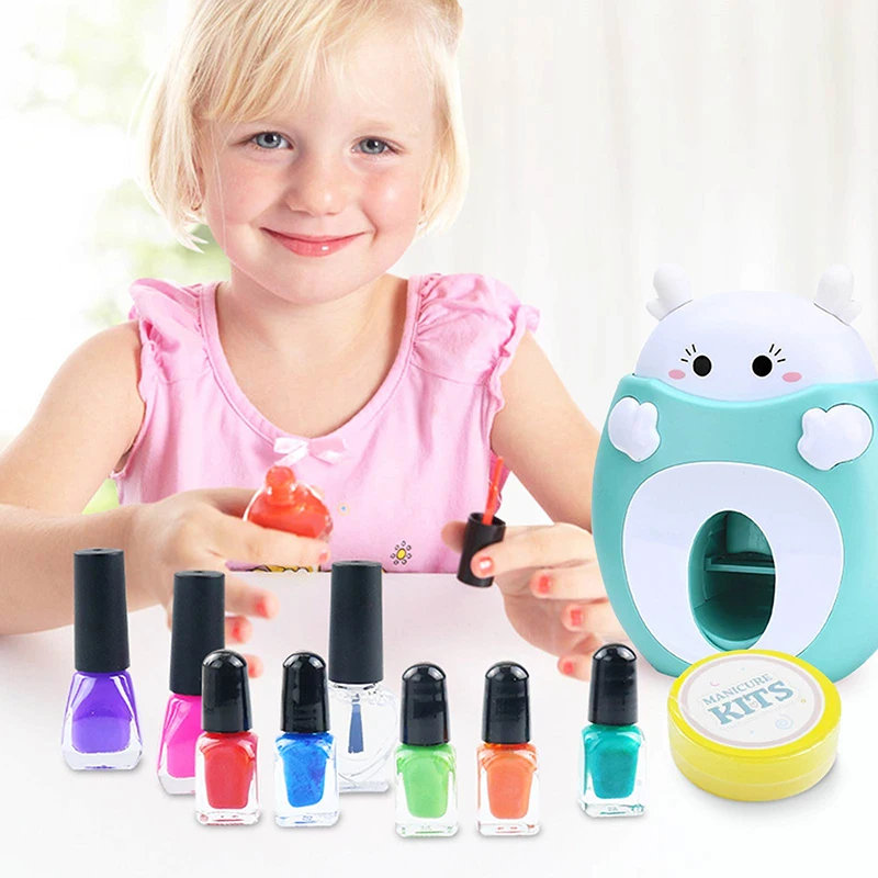 17pcs/set Children Manicure Set Nail Art Toy Pretend Play Washable Polish Makeup Beauty Stamper Sticker Girls Gift | Игрушки и хобби