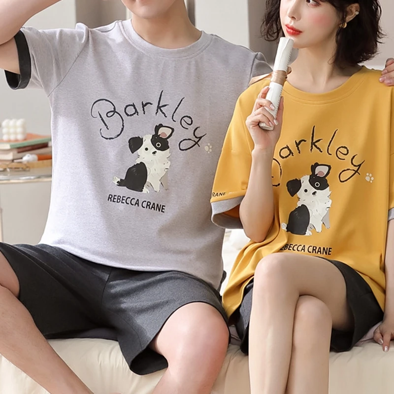 Couple Pajamas Set Women Men Summer Nightwear Cotton Plus Size 3XL Pajamas Cute Cartoon Homewear Men Sleepwear 2pcs Set
Couple Pajamas Set Women Men Summer Nightwear Cotton Plus Size 3XL Pajamas Cute Cartoon Homewear Men Sleepwear 2pcs Set