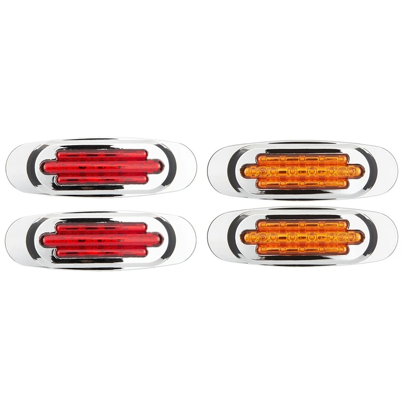 Universal 12-24V 16LED Side Marker Blinker Lights Waterproof Signal Lamp- 2 Red & 2 Amber for Car Truck Trailers Lorry
Universal 12-24V 16LED Side Marker Blinker Lights Waterproof Signal Lamp- 2 Red & 2 Amber for Car Truck Trailers Lorry