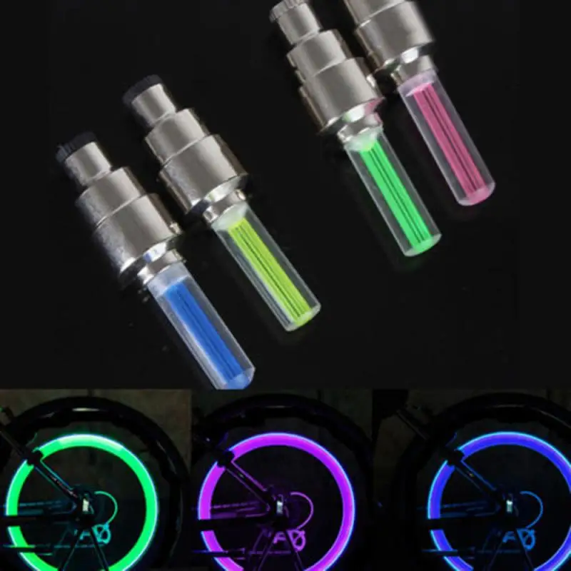 

2pcs Bike Tire Gas Nozzle Light Glow Sticks Valve Core Bicycle Lighting Tyre Wheel Spoke LED Cycling Lamp Lantern Accessories