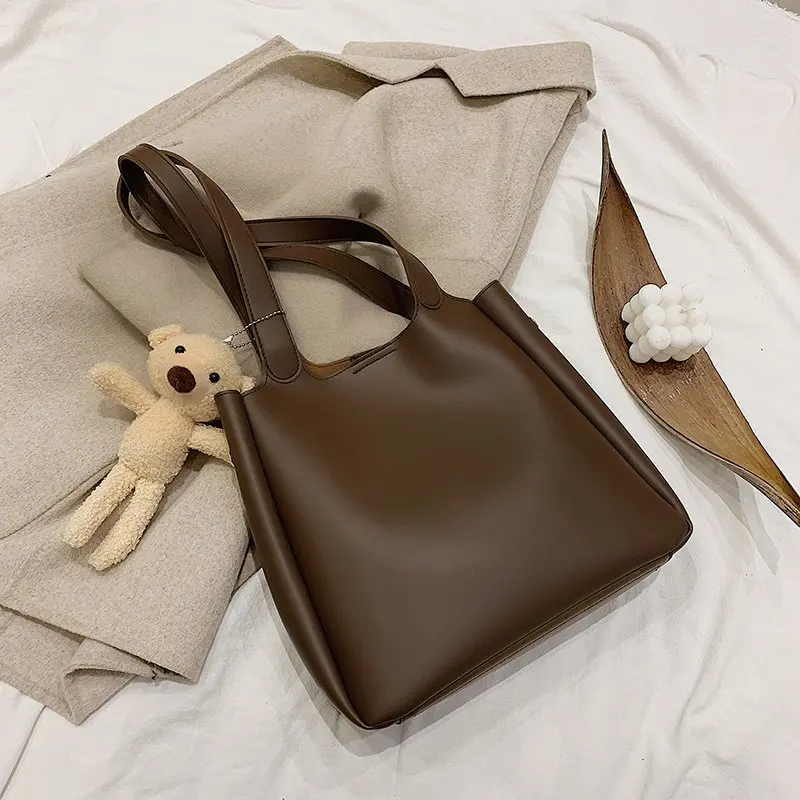 Women Fashion Bag Women's Simple Style PU Leather Shoulder Bag Handbags Female Casual Black/brown Color Bags Large Totes
Women Fashion Bag Women's Simple Style PU Leather Shoulder Bag Handbags Female Casual Black/brown Color Bags Large Totes
