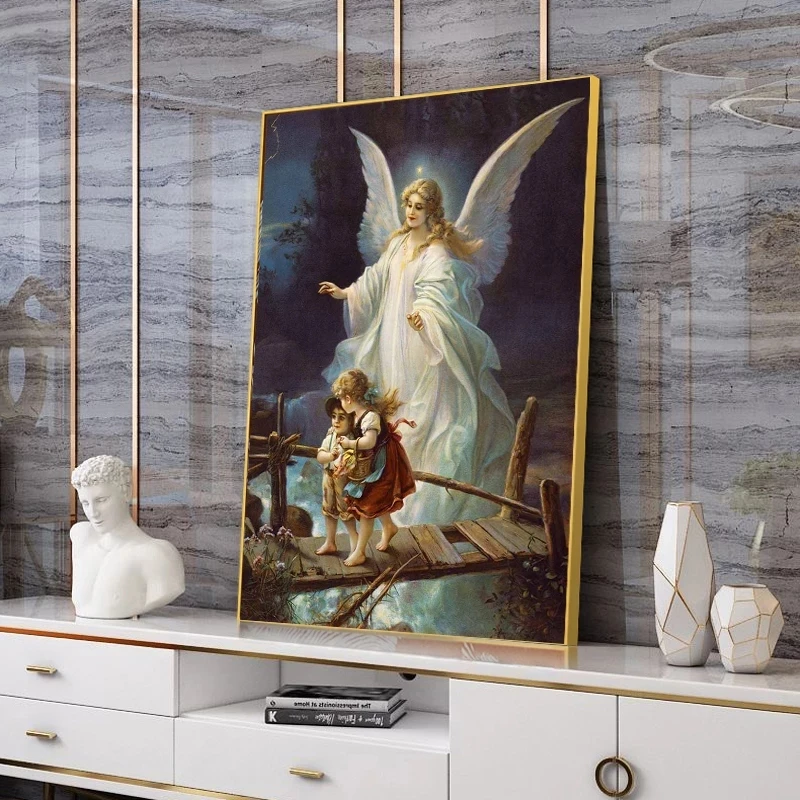 Vintage Canvas Painting Angel Guardian Children Posters and Prints Living Room Home Decoration Wall Decoration Wall Pictures
Vintage Canvas Painting Angel Guardian Children Posters and Prints Living Room Home Decoration Wall Decoration Wall Pictures