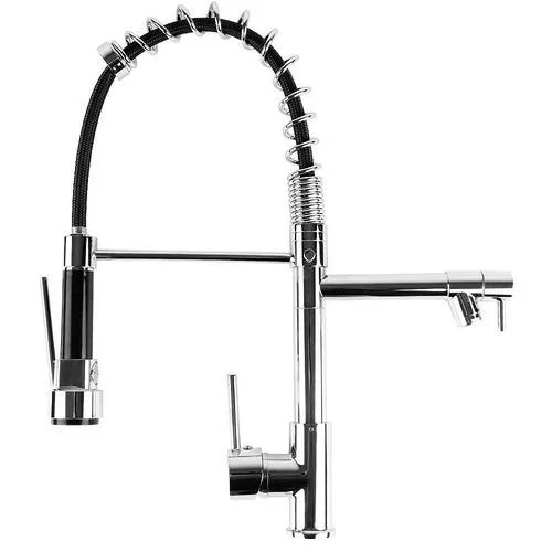 

Handle High Arc Brushed Nickel Pull out Kitchen Faucet, 360 Degree Stainless Steel Kitchen Sink Faucets with Pull down Sprayer